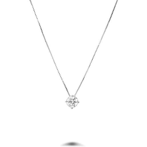 ALFIERI & ST. JOHN collana punto luce alfieri&st john in oro bianco con diamanti ct 0,46 colore g purezza si1. Lunghezza 39-41 cm
