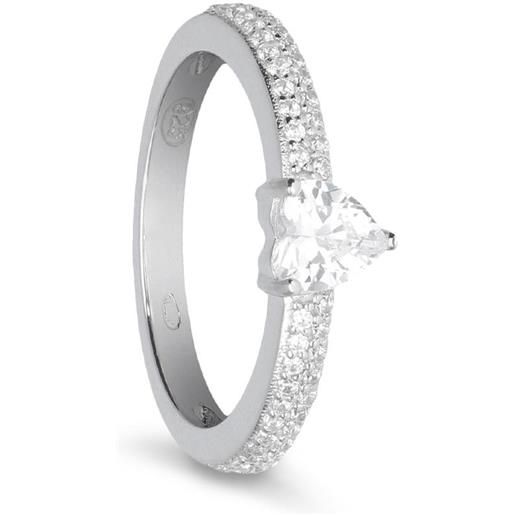 ORO&CO 925 anello in argento con cuore e zirconi