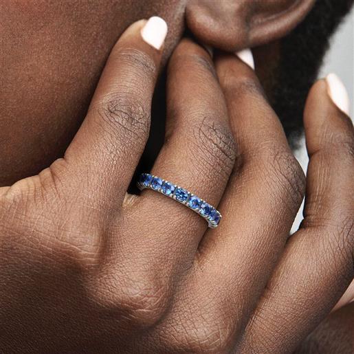 PANDORA anello eternity pandora in argento decorato con zirconi blu