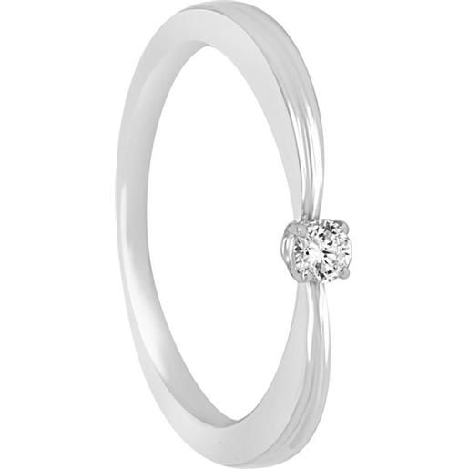ALFIERI & ST. JOHN anello solitario alfieri & st. John in oro bianco con diamante ct. 0,08, colore h, purezza si1. Misura 15 e 16