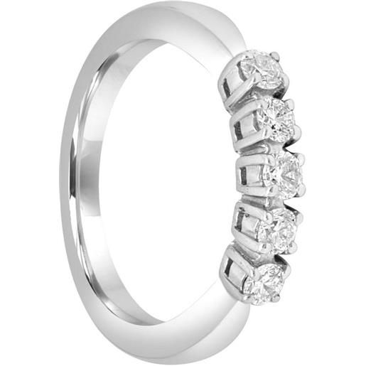 ALFIERI & ST. JOHN anello veretta alfieri & st. John in oro bianco con diamanti ct. 0,40, colore h. Misura 12