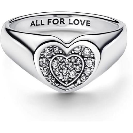 PANDORA anello in argento con cuore e zirconi bianchi