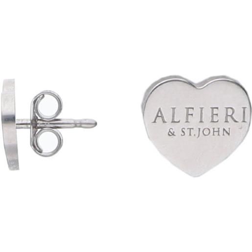 ALFIERI & ST. JOHN 925 orecchini a cuore in argento rodiato