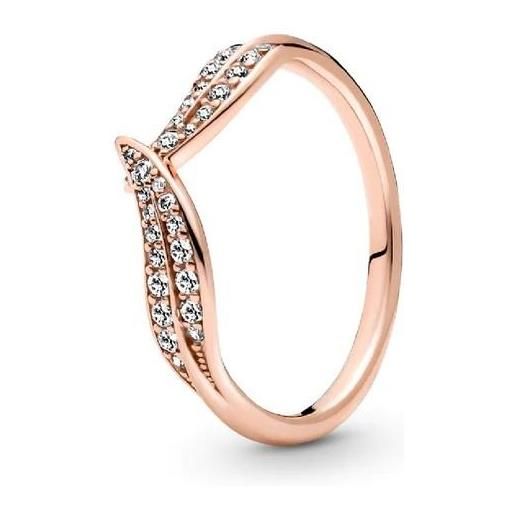PANDORA anello moments in lega metallica placcata oro rosa 14kt con zirconi
