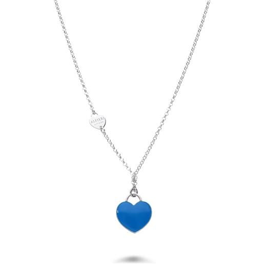 ALFIERI & ST. JOHN 925 collana in argento con cuore grande blu