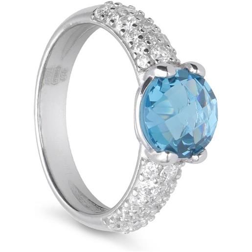 ALFIERI & ST. JOHN 925 anello armonia con pietra blu e zirconi