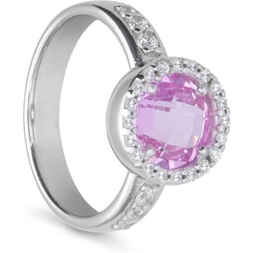ALFIERI & ST. JOHN 925 anello armonia con pietra rosa e zirconi