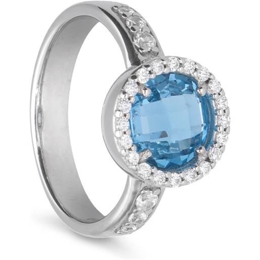 ALFIERI & ST. JOHN 925 anello armonia con pietra blu e zirconi