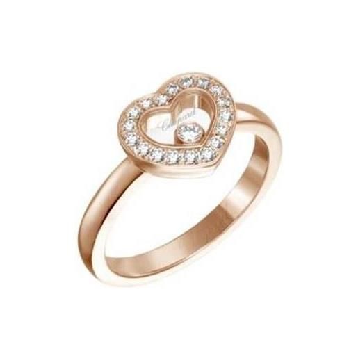 CHOPARD anello happy diamonds cuore in oro rosa con diamanti