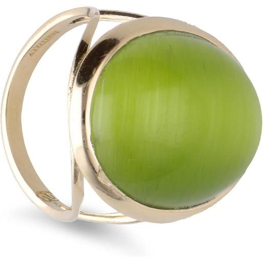 STANOPPI anello in oro giallo con pietra quarzo verde