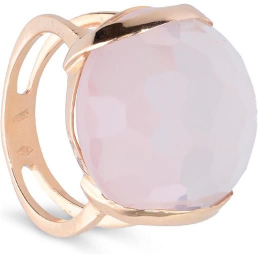 STANOPPI anello in oro rosa con pietra quarzo rosa