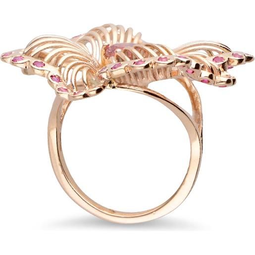 STANOPPI anello in oro rosa con pietre tormaline rosa