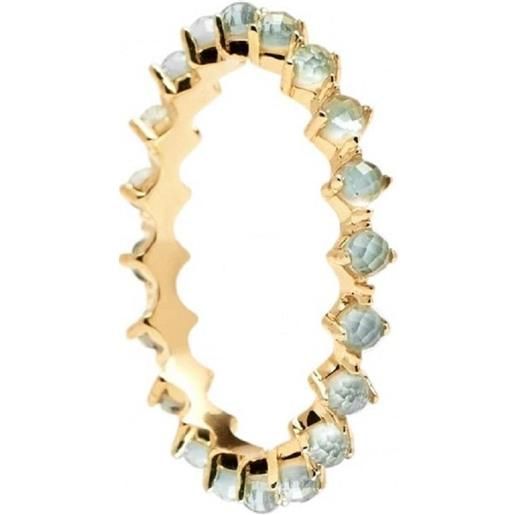 PDPAOLA anello PDPAOLA collezione lady brid in argento placcato oro 18kt con pietre azzurre. Scegli tra le opzioni disponibili