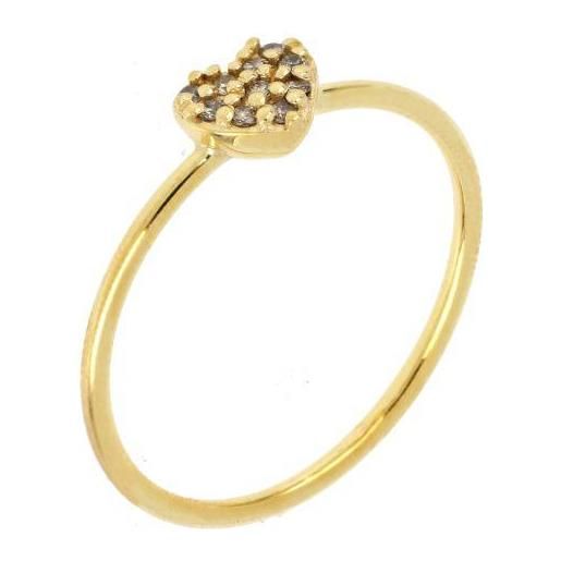 GOLD ART anello in oro giallo con diamanti marroni