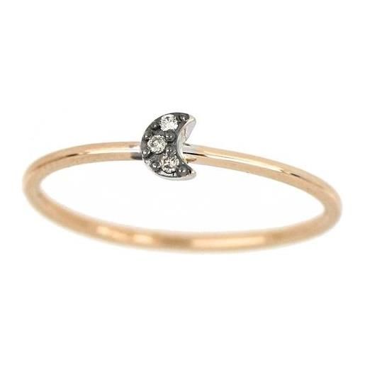 GOLD ART anello in oro rosa e oro bianco, rodio nero con diamanti marroni