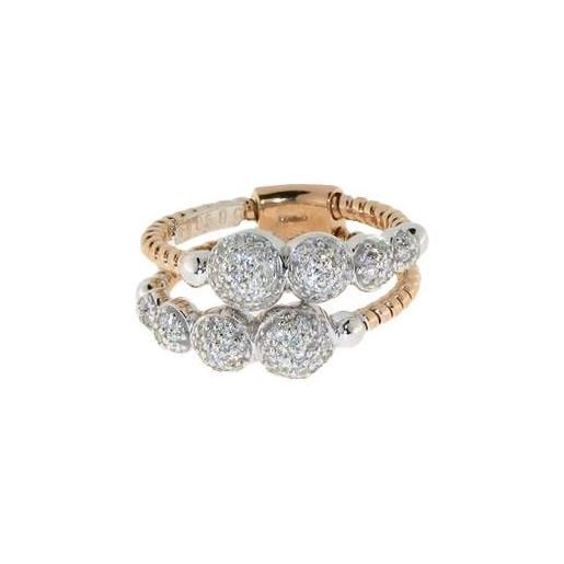 GOLD ART anello in oro rosa e oro bianco con diamanti