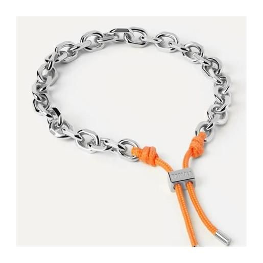 PDPAOLA bracciale rope in argento con corda arancione nella chiusura