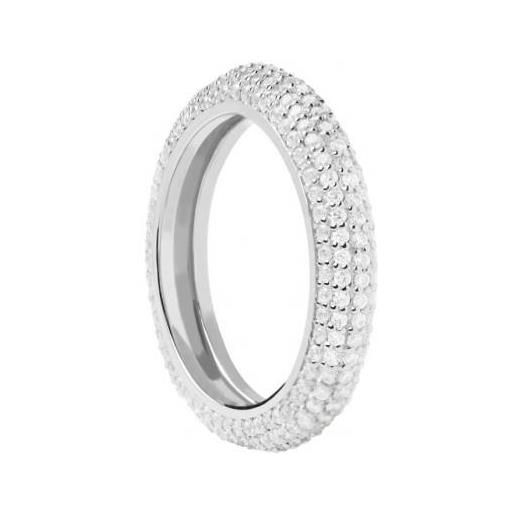 PDPAOLA anello essential in argento con pavè di zirconi bianchi