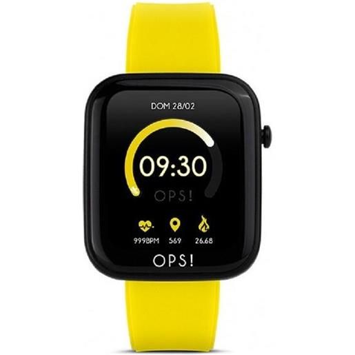 OPS orologio smartwatch active cassa 43mmx38mm con cinturino in silicone giallo