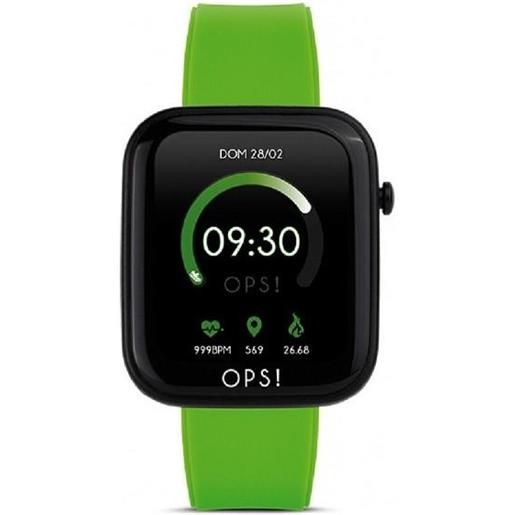 OPS orologio smartwatch active cassa 43mmx38mm con cinturino in silicone verde fluo
