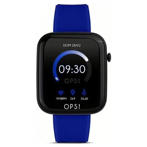 OPS orologio smartwatch active cassa 43mmx38mm con cinturino in silicone blu