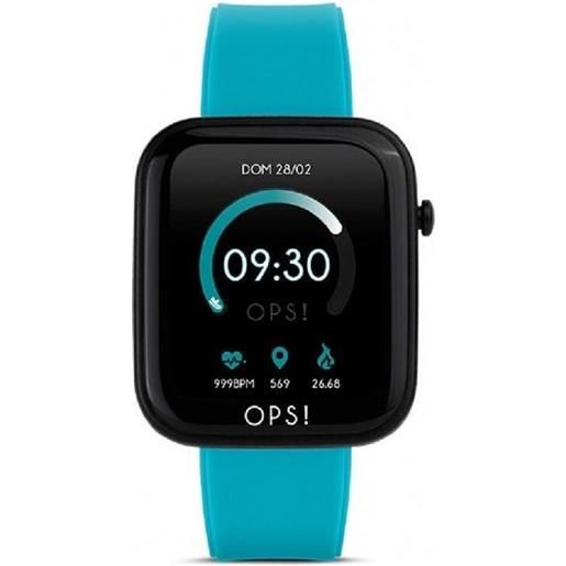 OPS orologio smartwatch active cassa 43mmx38mm con cinturino in silicone azzurro