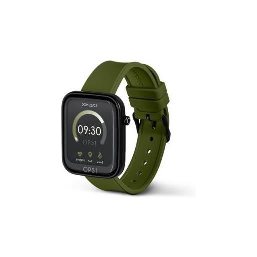 OPS orologio smartwatch active cassa 43mmx38mm con cinturino in silicone verde scuro