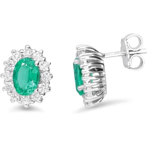 LUXURY MILANO orecchini con smeraldi ct. 1,60 diamanti ct. 0,72