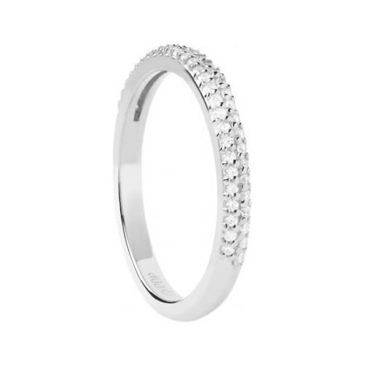 PDPAOLA anello essentials tiara in argento con zirconi bianchi