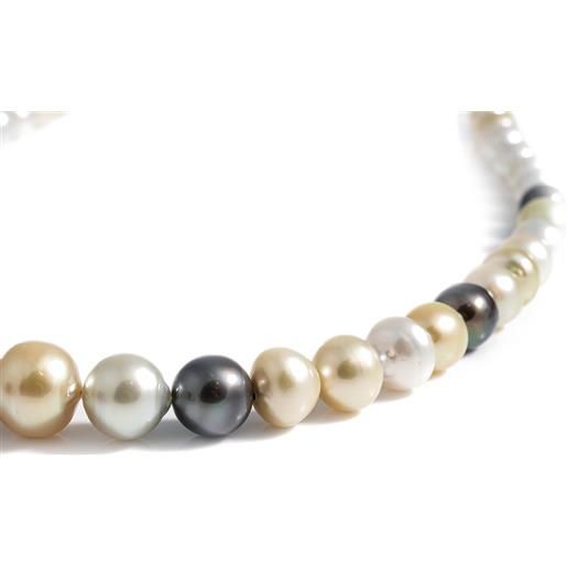 MAYUMI collana due fili di perle multicolor