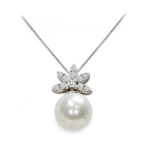MAYUMI collana in oro bianco 18kt con perla akoya e diamanti