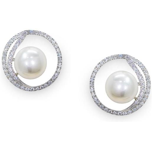 MAYUMI orecchini in argento con perla piena perlagione e zirconi