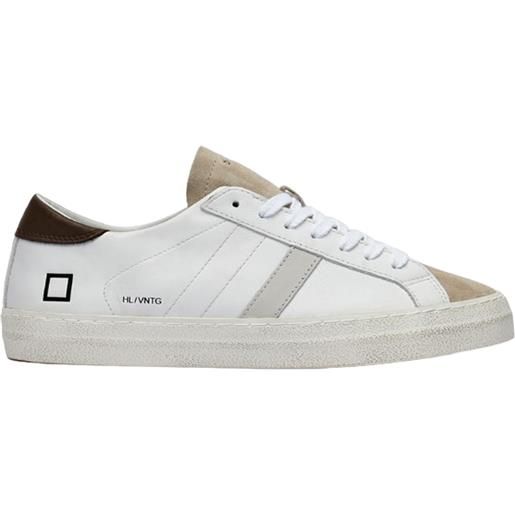 D.A.T.E. sneakers hill low vintage calf white-t. Moro date - m391-hl-vc-it - bianco