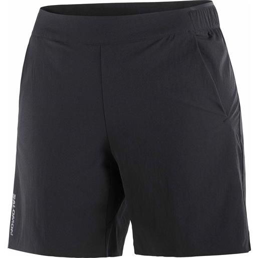 Salomon - shorts da trekking - wayfarer ease shorts w deep black per donne in pelle - taglia xs, s, m, l - nero