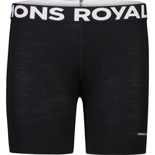 Mons Royale - pantaloncini da mountain bike da donna - low pro merino air-con mtb liner w boxer black per donne - taglia xs, s, m, l - nero