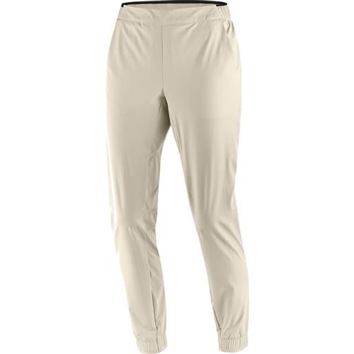 Salomon - pantaloni da trekking - wayfarer ease pants w rainy day per donne in softshell - taglia xs, s, m, l - bianco