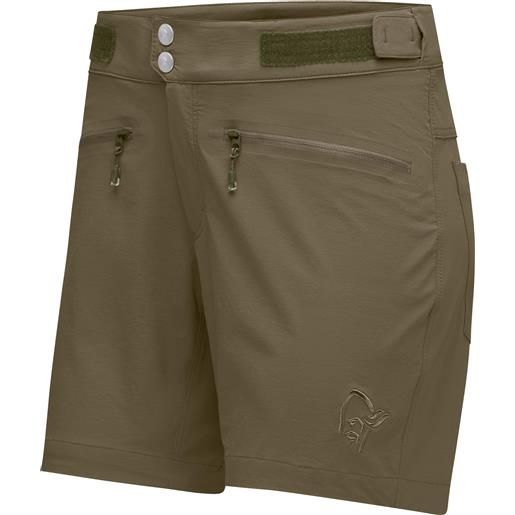 Norrona - shorts softshell - femund flex1 lightweight shorts w's olive night per donne in softshell - taglia xs, s, m, l - kaki