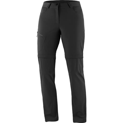 Salomon - pantaloni da trekking convertibili - pants wayfarer zip off pants w deep black per donne in softshell - taglia 36 fr, 38 fr, 40 fr, 42 fr - nero