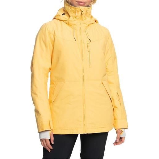 Roxy - giacca tecnica impermeabile e traspirante - presence parka snow jacket sunset gold per donne - taglia xs, s, l - giallo