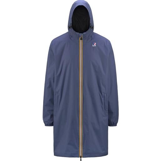 K-Way - giacca lunga impermeabile e imbottita - le vrai 3.0 eiffel warm blue indigo per uomo in nylon - taglia xs, s, m, l, xl