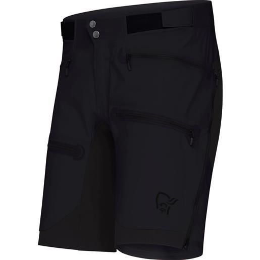 Norrona - shorts softshell versatili - falketind flex1 tech shorts m's caviar black per uomo in softshell - taglia s, m, l, xl - nero