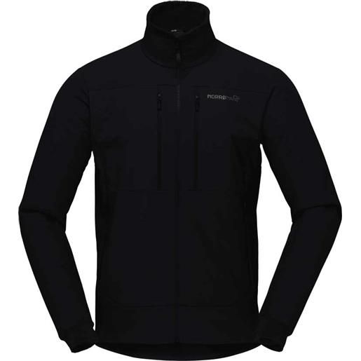 Norrona - giacca pile con cappuccio - trollveggen hiloflex200 jacket m's caviar per uomo - taglia s, m, l, xl - nero