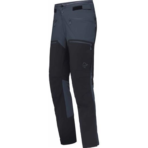 Norrona - pantaloni tecnici da alpinismo - trollveggen flex1 pants m's cool black/caviar per uomo in softshell - taglia s, m, l, xl - nero