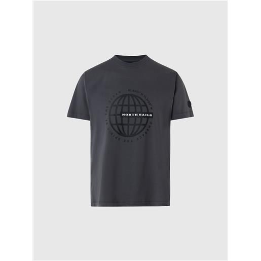 North Sails - t-shirt con stampa grafica, asphalt