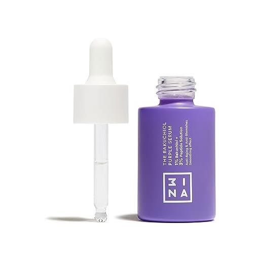 3ina makeup - the bakuchiol purple serum - siero viso con 1% bakuchiol + 3% peptidi - bakuchiol siero viso antirughe antimacchia & anti imperfezioni - siero idratante viso - vegan - cruelty free