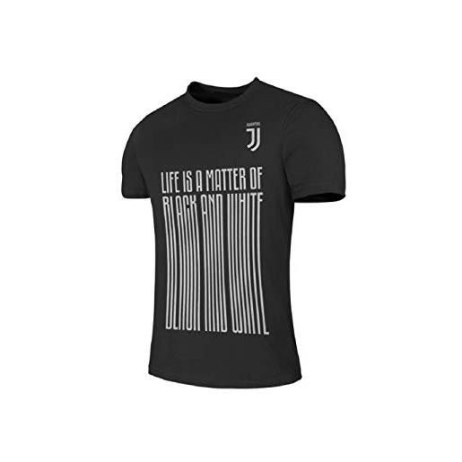 Juventus t-shirt maglietta nero scritta withe cotone jersey ts2ai8 (taglia l)