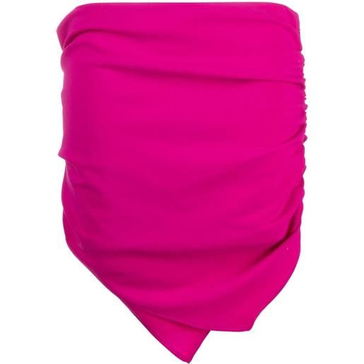 The Attico minigonna hatty asimmetrica con ruches - rosa