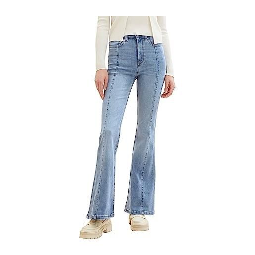TOM TAILOR Denim 1038294 jeans slim a zampa, 10118-used light stone blue denim, 32 donna