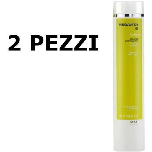 Medavita curladdict shampoo elasticizzante 250ml 2 pezzi - shampoo elasticizzante anti-crespo capelli ricci e mossi