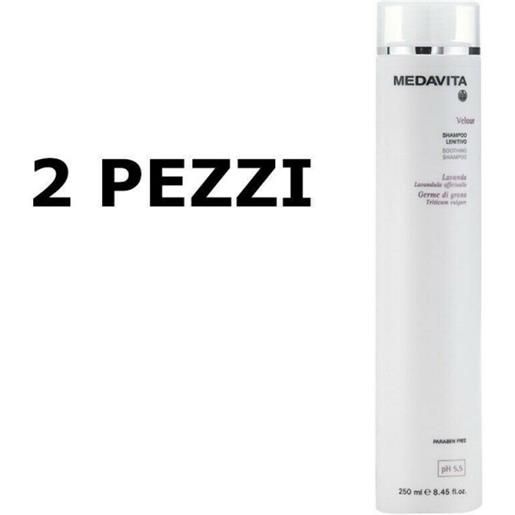 Medavita velour shampoo lenitivo 250ml 2 pezzi - shampoo lenitivo dermopurificante cute sensibile